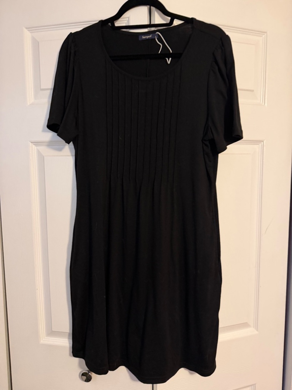 SHEIN Black Pleated Front Mini Dress